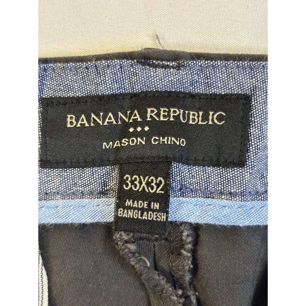 Banana Republic Men's 33X32 Gray Mason‎ Chino Pants Casual Workwear Capsule